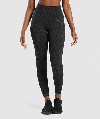 Legginsy Damskie Gymshark Adapt Animal Seamless Czarne | PL 2282RVD